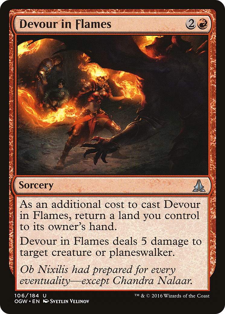 Devour in Flames (OGW-106) [Oath of the Gatewatch] Foil MTG Single Wizards of the Coast