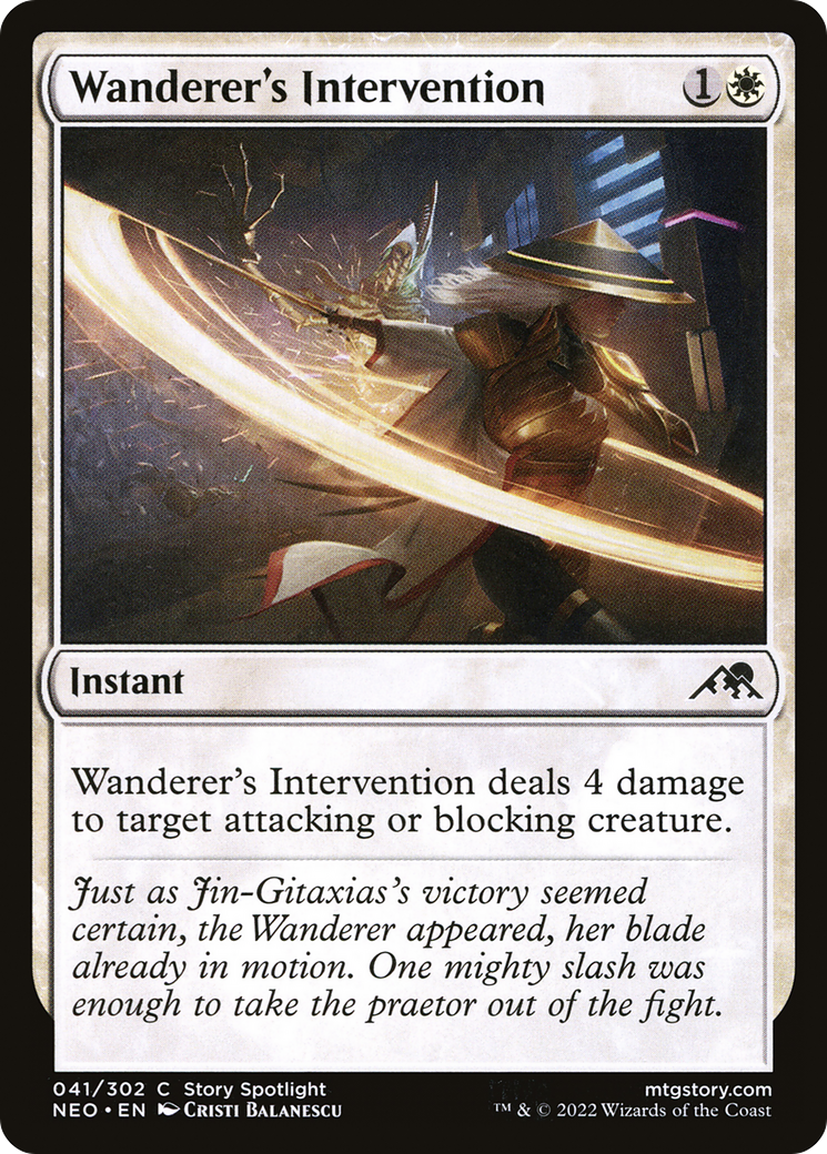 Wanderer's Intervention (NEO-041) [Kamigawa: Neon Dynasty] MTG Single Wizards of the Coast