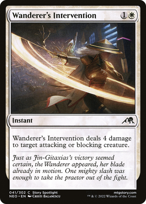 Wanderer's Intervention (NEO-041) [Kamigawa: Neon Dynasty] MTG Single Wizards of the Coast