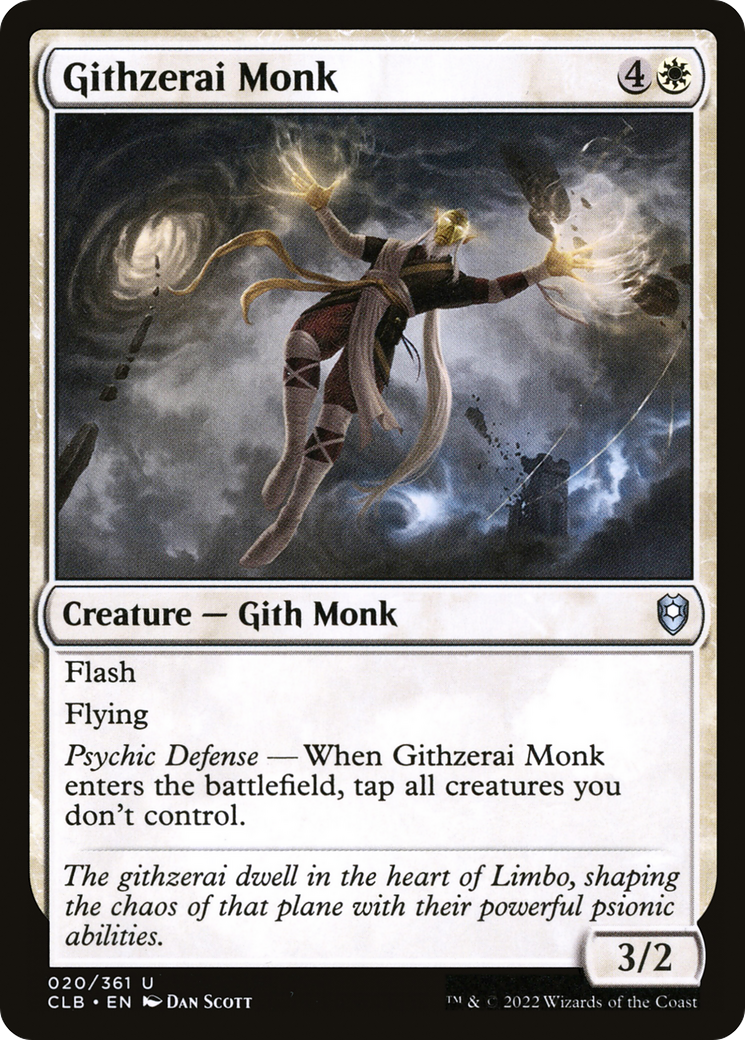Githzerai Monk (CLB-020) [Commander Legends: Battle for Baldur's Gate] Foil MTG Single Wizards of the Coast