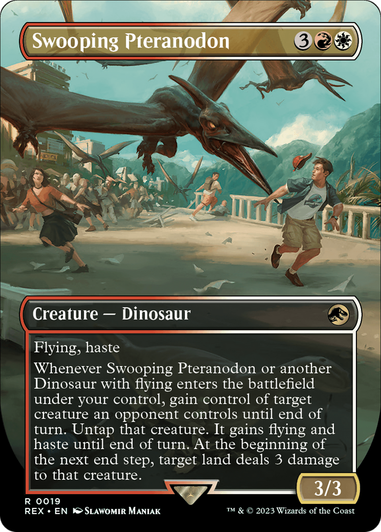 Swooping Pteranodon (REX-019) [Jurassic World Collection] (Borderless) Foil MTG Single Wizards of the Coast