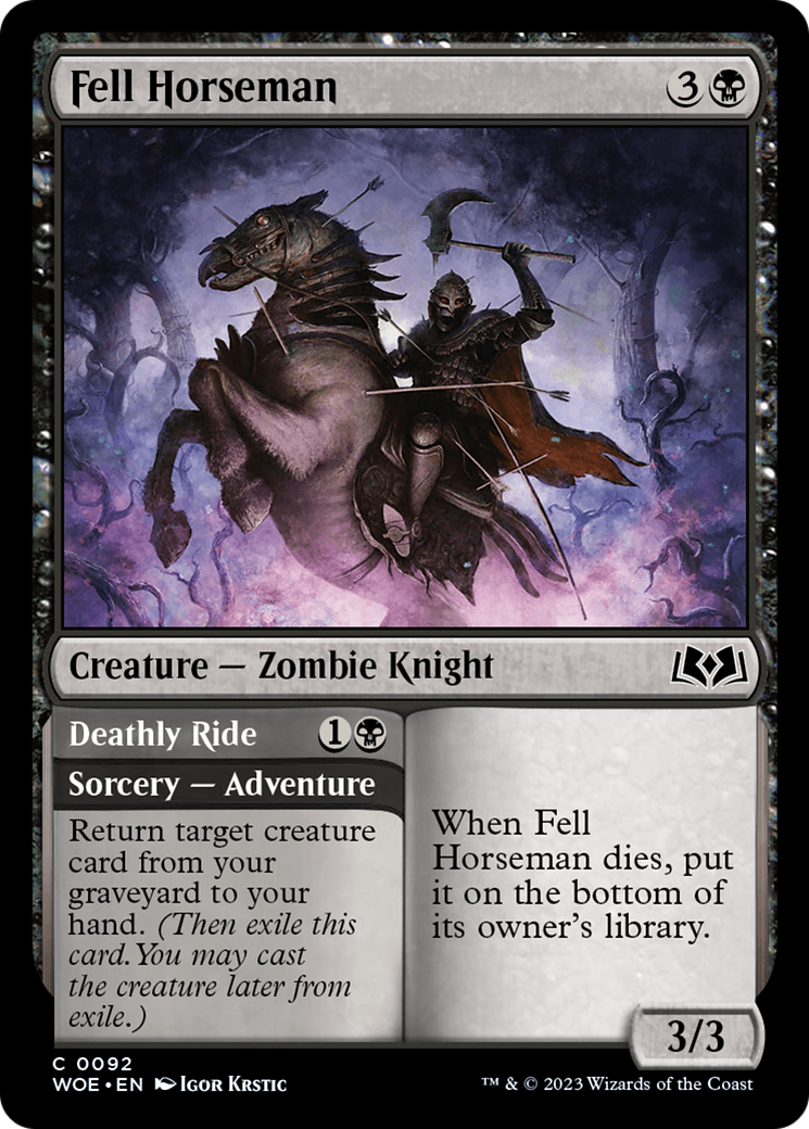 Fell Horseman // Deathly Ride (WOE-092) [Wilds of Eldraine] MTG Single Wizards of the Coast