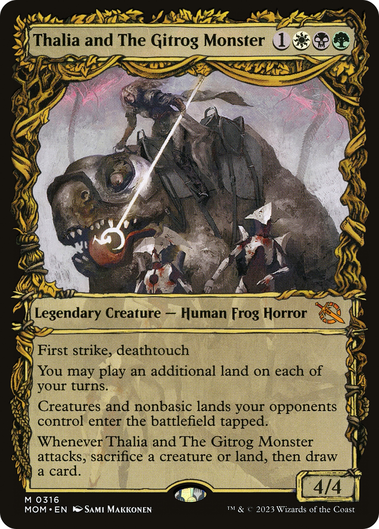 Thalia and The Gitrog Monster (MOM-316) [March of the Machine] (Showcase) Foil MTG Single Wizards of the Coast