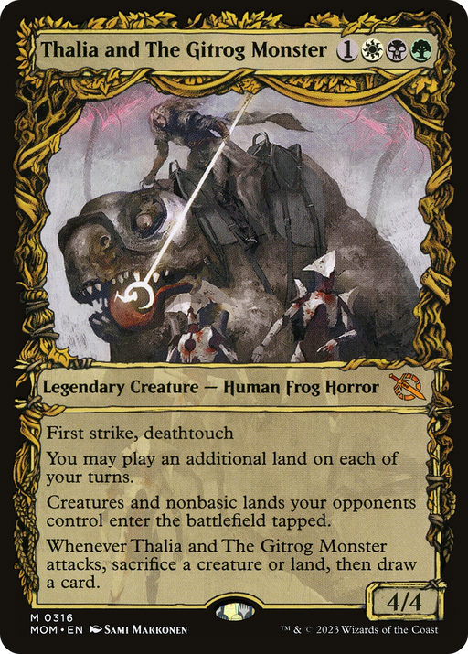 Thalia and The Gitrog Monster (MOM-316) [March of the Machine] (Showcase) MTG Single Wizards of the Coast