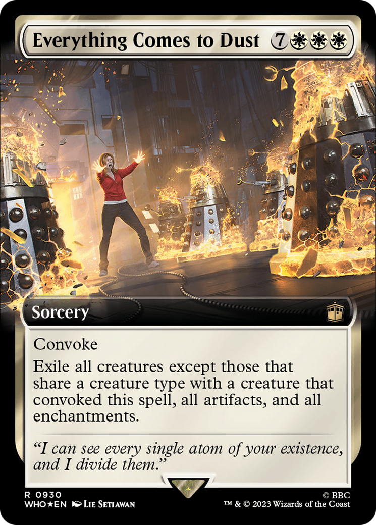 Everything Comes to Dust (Surge Foil) (WHO-930) [Doctor Who] (Extended Art) Foil MTG Single Wizards of the Coast