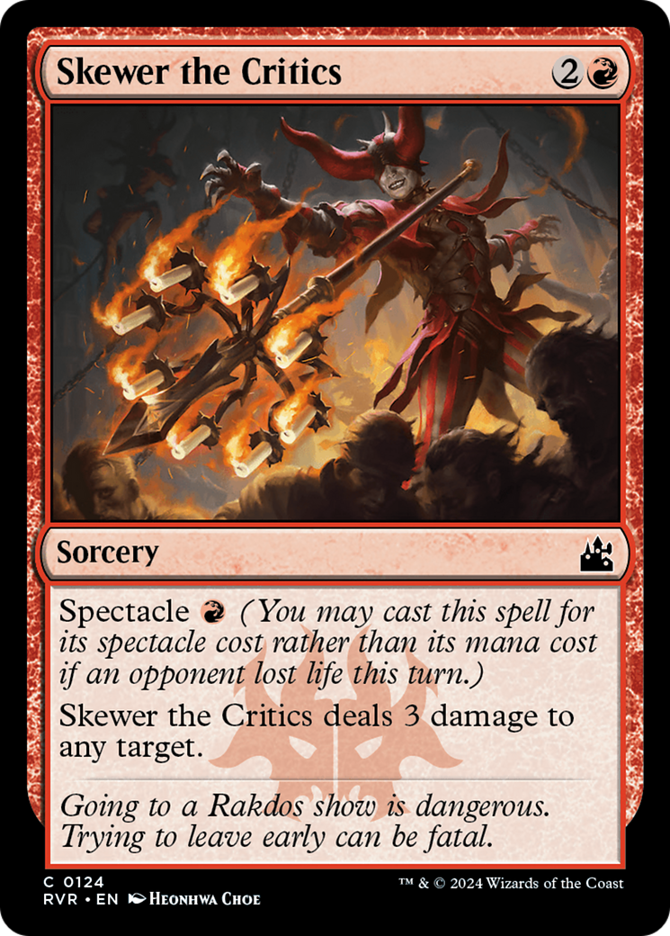 Skewer the Critics (RVR-124) [Ravnica Remastered] Foil MTG Single Wizards of the Coast
