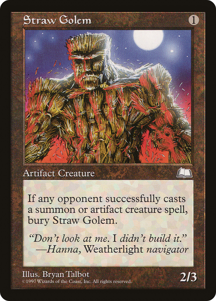 Straw Golem (WTH-) [Weatherlight] MTG Single Wizards of the Coast