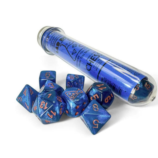 Chessex: 7-Die Set Lab Dice Borealis - Midnight/Copper Dice & Gaming Accessories Chessex