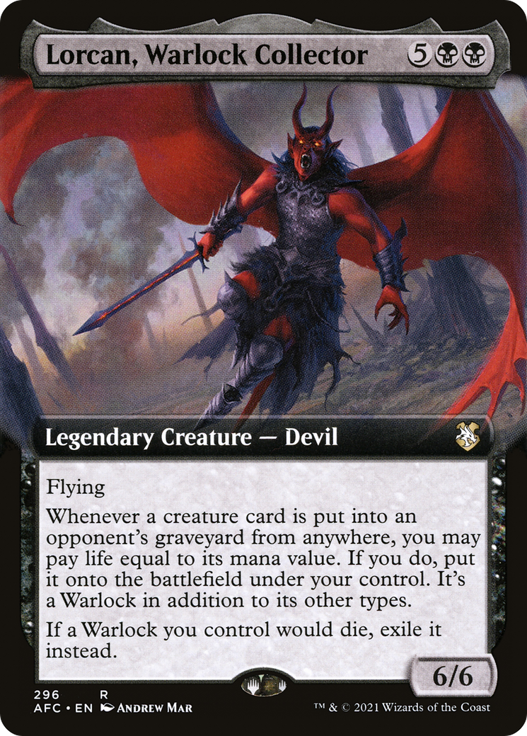 Lorcan, Warlock Collector (AFC-296) [Forgotten Realms Commander] (Extended Art) MTG Single Wizards of the Coast