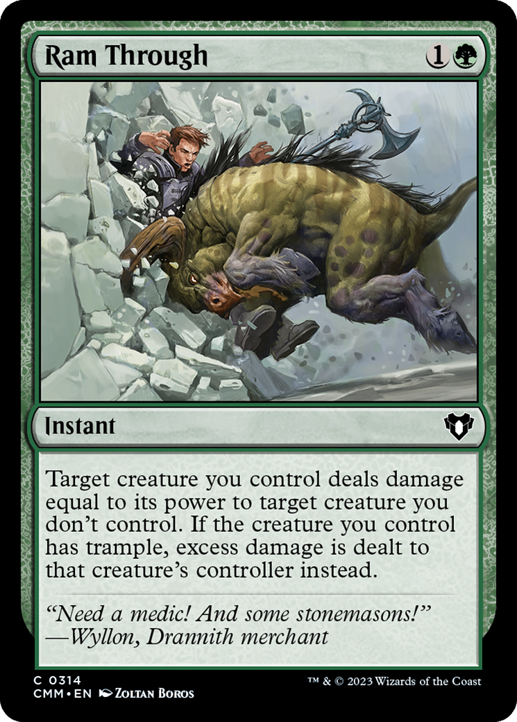 Ram Through (CMM-314) [Commander Masters] Foil MTG Single Wizards of the Coast