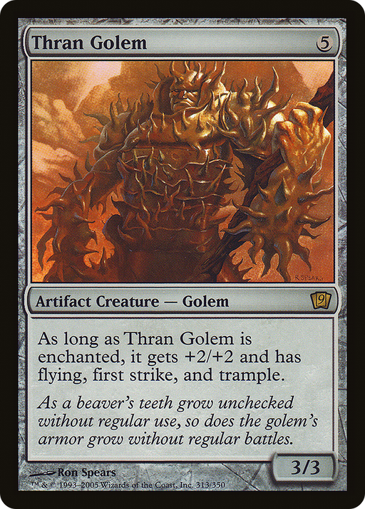 Thran Golem (9ED-313) [9th Edition] Foil MTG Single Wizards of the Coast
