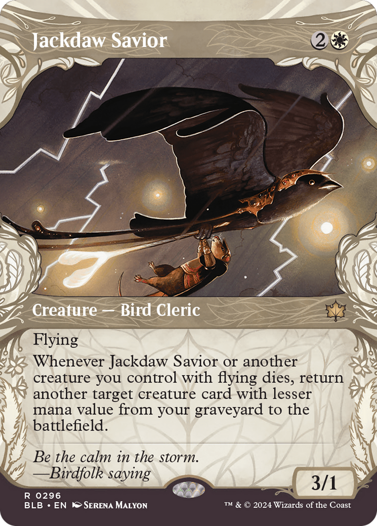 Jackdaw Savior (BLB-296) [Bloomburrow] (Showcase) (Borderless) MTG Single Wizards of the Coast