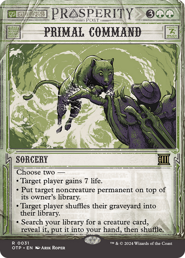 Primal Command (OTP-031) [Breaking News] (Showcase) (Borderless) MTG Single Wizards of the Coast