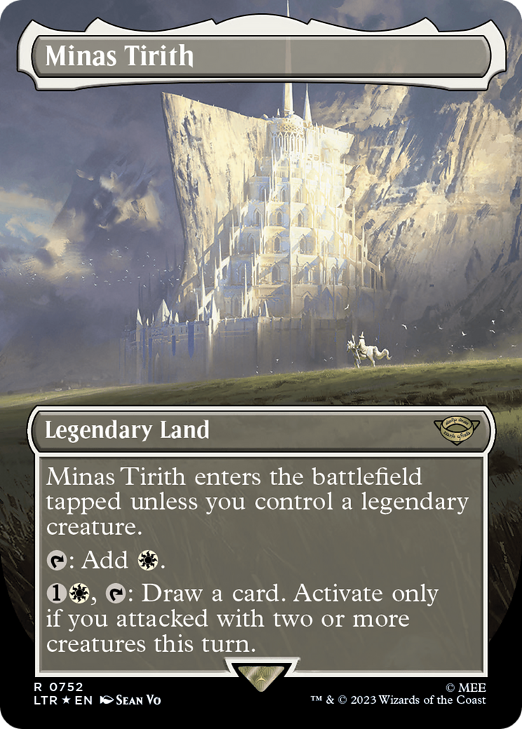 Minas Tirith (Surge Foil) (LTR-752) [The Lord of the Rings: Tales of Middle-earth] (Borderless) Foil MTG Single Wizards of the Coast