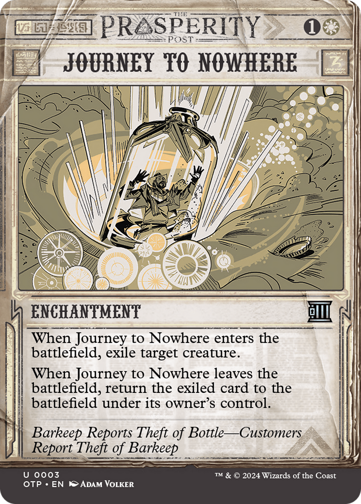 Journey to Nowhere (OTP-003) [Breaking News] (Showcase) (Borderless) MTG Single Wizards of the Coast