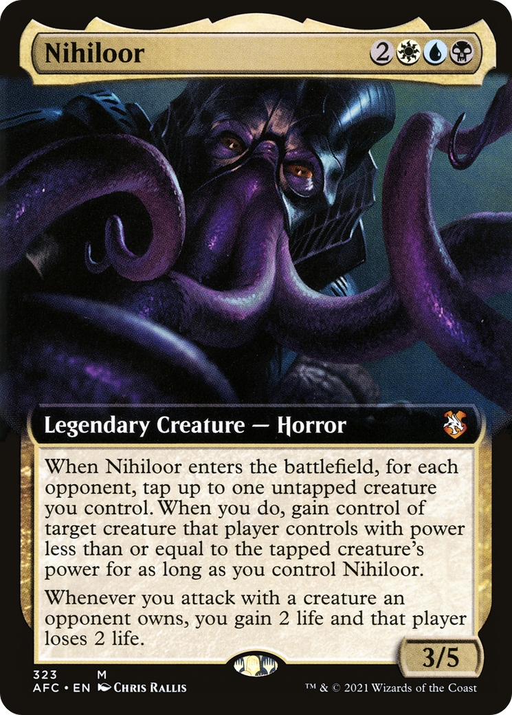 Nihiloor (AFC-323) [Forgotten Realms Commander] (Extended Art) MTG Single Wizards of the Coast