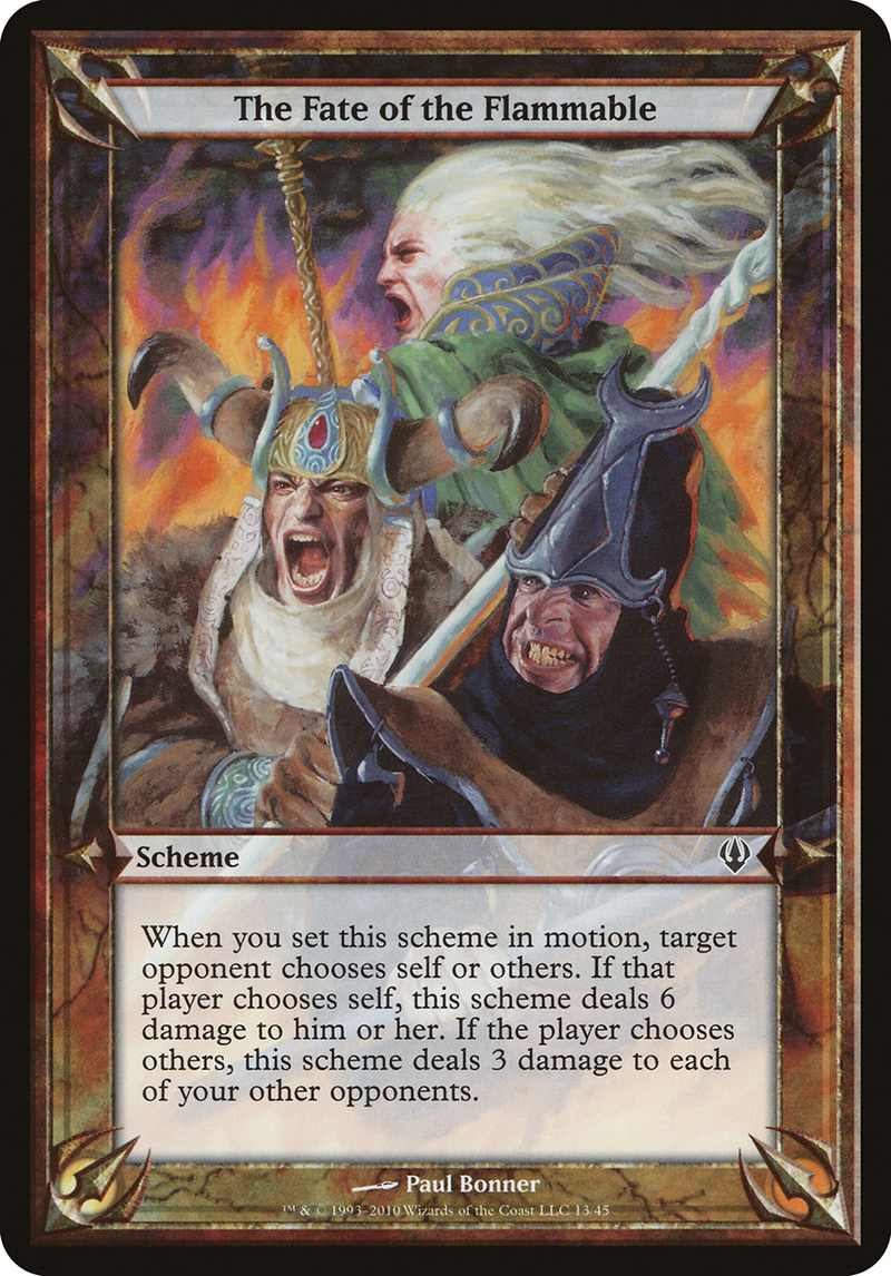 The Fate of the Flammable (Archenemy) (OVER-) [Misc] Archenemy Schemes MTG Single Wizards of the Coast