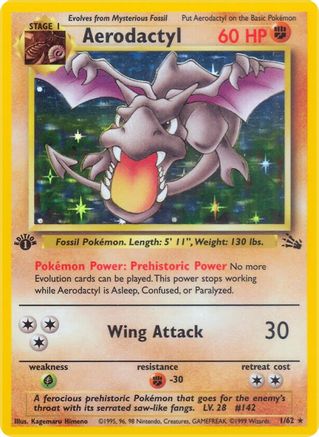 Aerodactyl (1/62) 1st Edition Holofoil [Vintage: Fossil] Pokemon Single Pokémon
