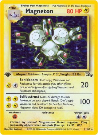 Magneton (11/62) 1st Edition Holofoil [Vintage: Fossil] Pokemon Single Pokémon