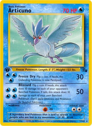 Articuno (17/62) 1st Edition [Vintage: Fossil] Pokemon Single Pokémon