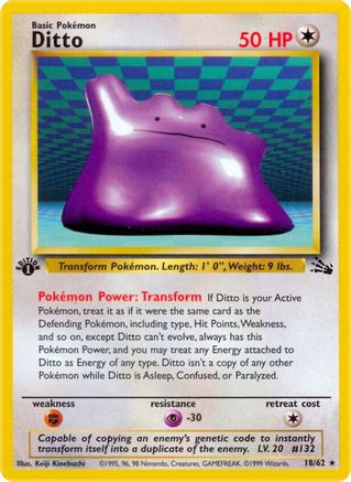 Ditto (18/62) 1st Edition [Vintage: Fossil] Pokemon Single Pokémon