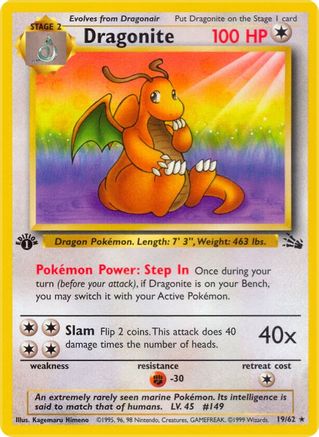 Dragonite (19/62) 1st Edition [Vintage: Fossil] Pokemon Single Pokémon