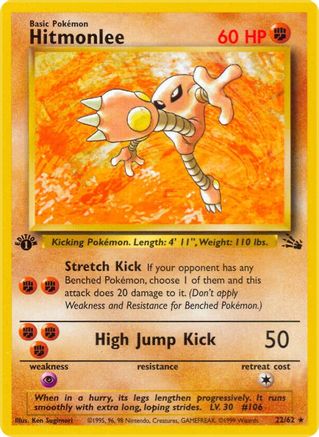 Hitmonlee (22/62) 1st Edition [Vintage: Fossil] Pokemon Single Pokémon