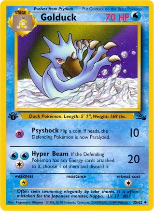 Golduck (35/62) - [Vintage: Fossil] 1st Edition Pokemon Single Pokémon