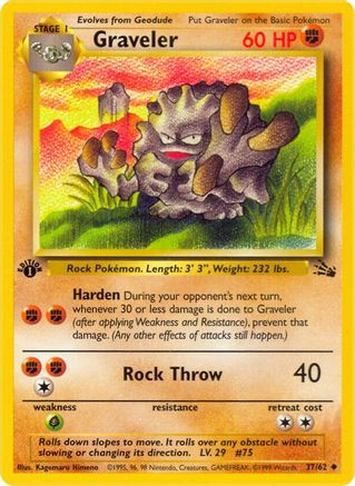Graveler (37/62) 1st Edition [Vintage: Fossil] Pokemon Single Pokémon