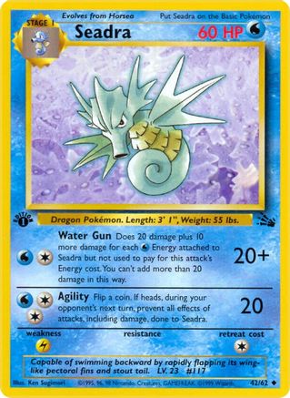 Seadra (42/62) 1st Edition [Vintage: Fossil] Pokemon Single Pokémon