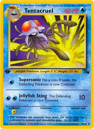Tentacruel (44/62) 1st Edition [Vintage: Fossil] Pokemon Single Pokémon