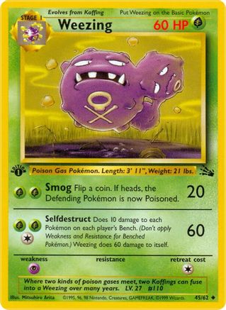 Weezing (45/62) 1st Edition [Vintage: Fossil] Pokemon Single Pokémon