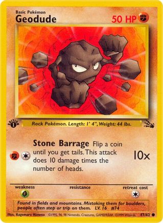 Geodude (47/62) 1st Edition [Vintage: Fossil] Pokemon Single Pokémon