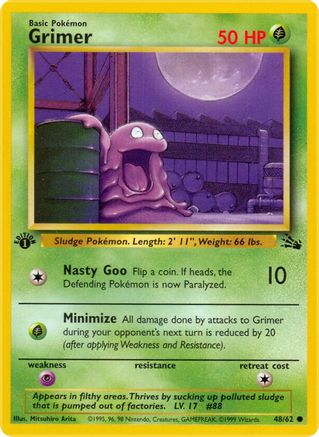 Grimer (48/62) 1st Edition [Vintage: Fossil] Pokemon Single Pokémon