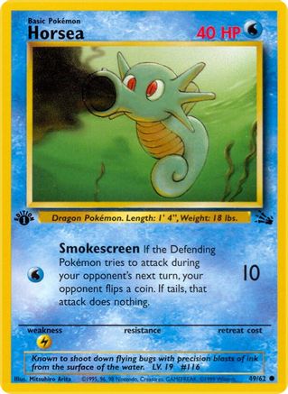 Horsea (49/62) 1st Edition [Vintage: Fossil] Pokemon Single Pokémon