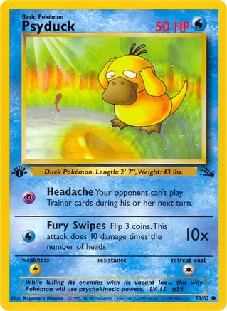 Psyduck (53/62) - [Vintage: Fossil] 1st Edition Pokemon Single Pokémon