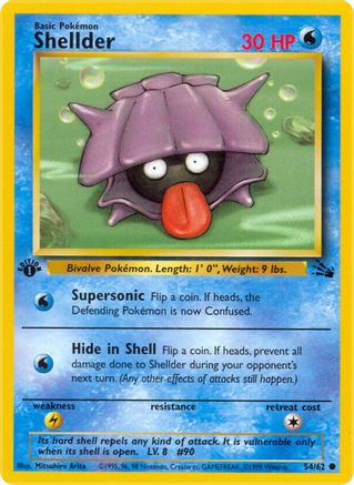 Shellder (54/62) 1st Edition [Vintage: Fossil] Pokemon Single Pokémon