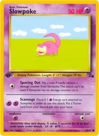 Slowpoke (55/62) 1st Edition [Vintage: Fossil] Pokemon Single Pokémon