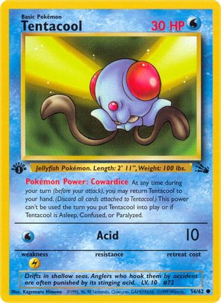 Tentacool (56/62) - [Vintage: Fossil] 1st Edition Pokemon Single Pokémon