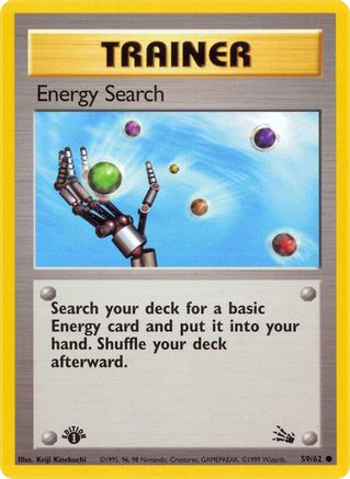 Energy Search (59/62) 1st Edition [Vintage: Fossil] Pokemon Single Pokémon