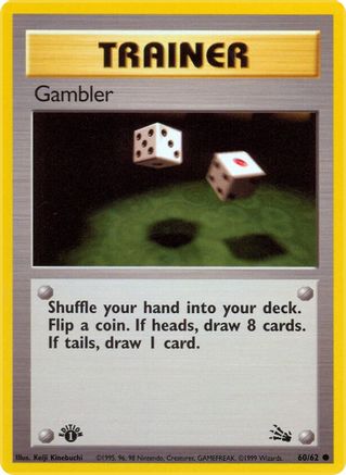 Gambler (60/62) 1st Edition [Vintage: Fossil] Pokemon Single Pokémon