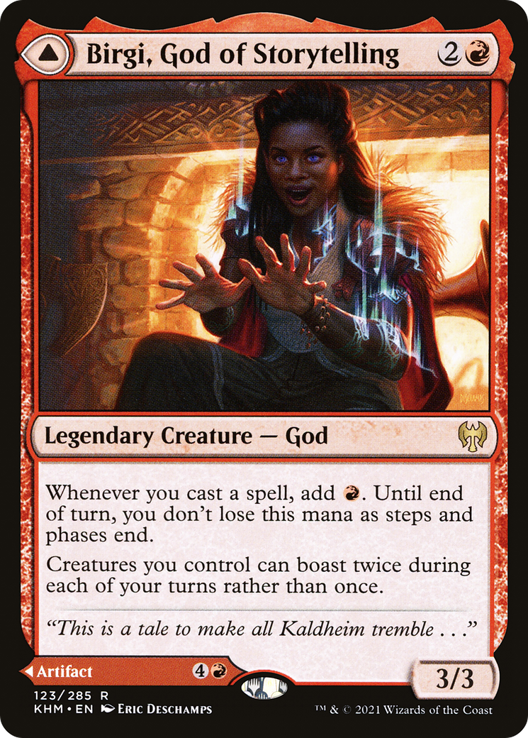 Birgi, God of Storytelling // Harnfel, Horn of Bounty (KHM-123) [Kaldheim] MTG Single Wizards of the Coast