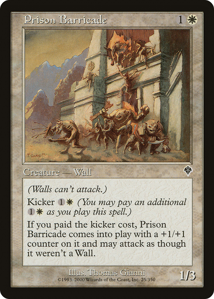 Prison Barricade (INV-025) [Invasion] Foil MTG Single Wizards of the Coast