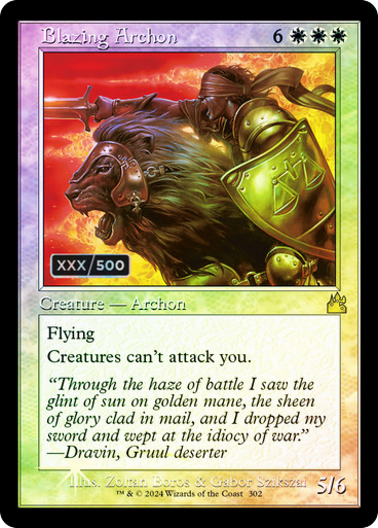 Blazing Archon (Serial Numbered) (RVR-302) [Ravnica Remastered] Foil MTG Single Wizards of the Coast