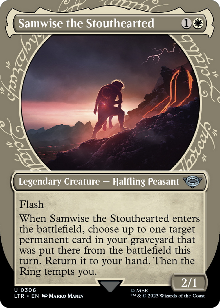 Samwise the Stouthearted (LTR-306) [The Lord of the Rings: Tales of Middle-earth] (Showcase) (Borderless) MTG Single Wizards of the Coast