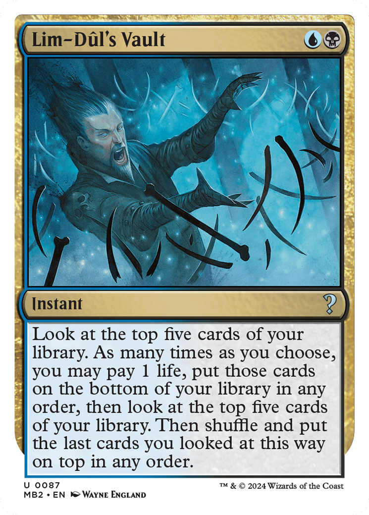 Lim-Dul's Vault (White Border) (MB2-087) [Mystery Booster] Mystery Booster 2 MTG Single Wizards of the Coast