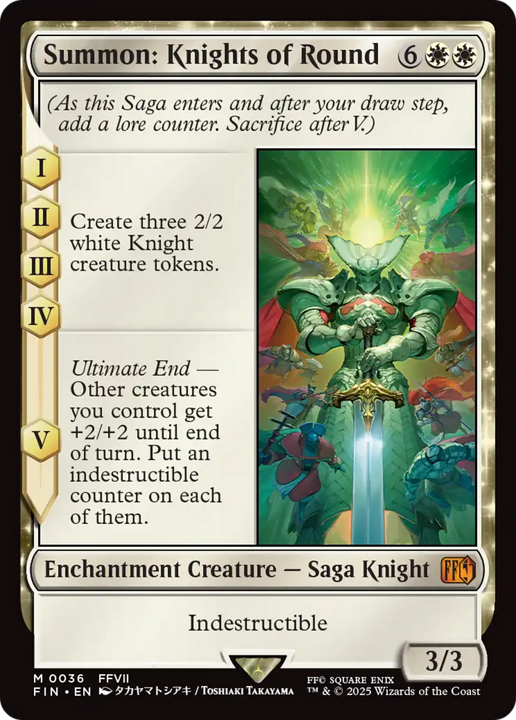 Summon: Knights of Round (FIN-036) [FINAL FANTASY] Foil MTG Single Wizards of the Coast