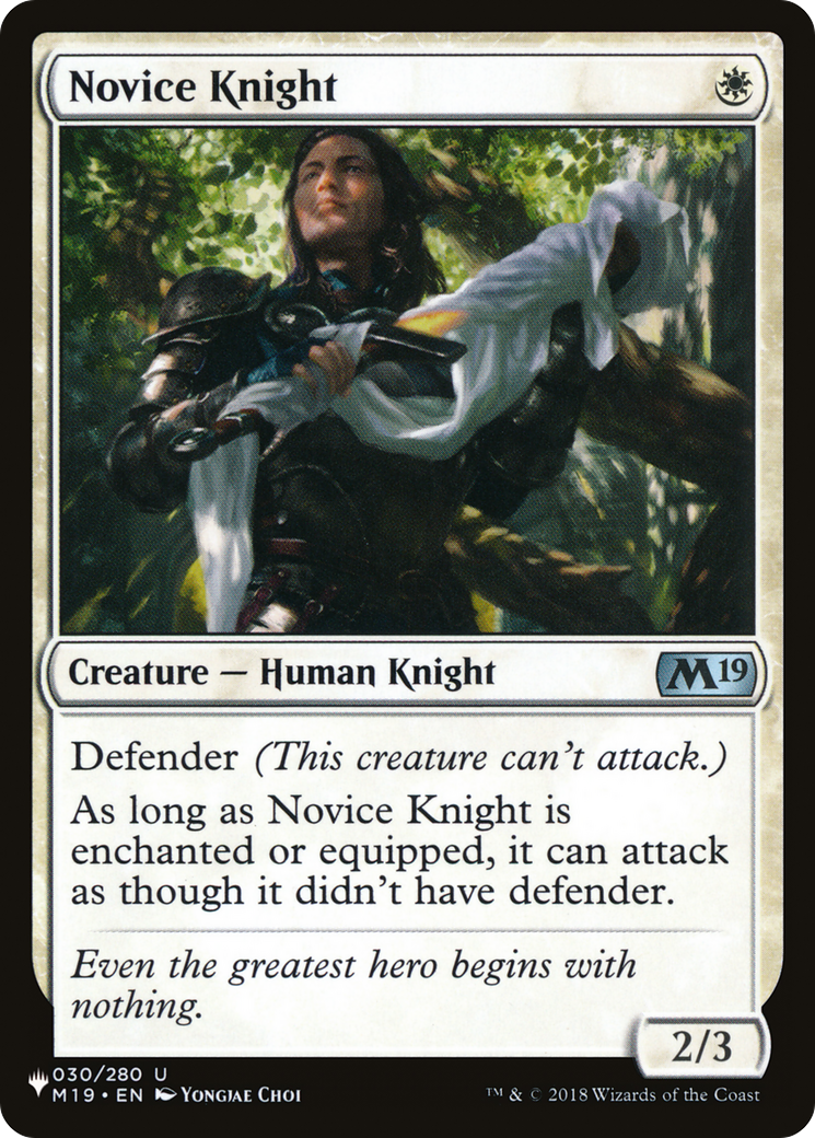 Novice Knight (LIST-M19-30) [Mystery Booster] The List MTG Single Wizards of the Coast