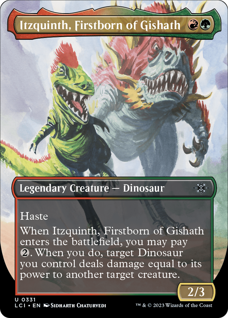 Itzquinth, Firstborn of Gishath (LCI-331) [The Lost Caverns of Ixalan] (Borderless) Foil MTG Single Wizards of the Coast