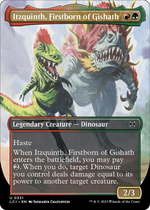 Itzquinth, Firstborn of Gishath (LCI-331) [The Lost Caverns of Ixalan] (Borderless) Foil MTG Single Wizards of the Coast
